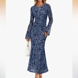 ZESICA Women's Long Sleeve Floral Bodycon Dress